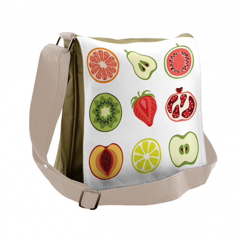 Kiwi Strawberry Apple Peach Messenger Bag