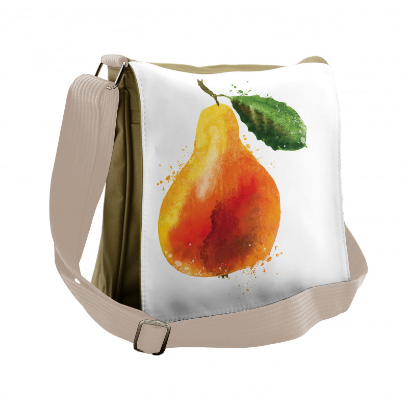 Watercolor Single Fruit Art Messenger Bag