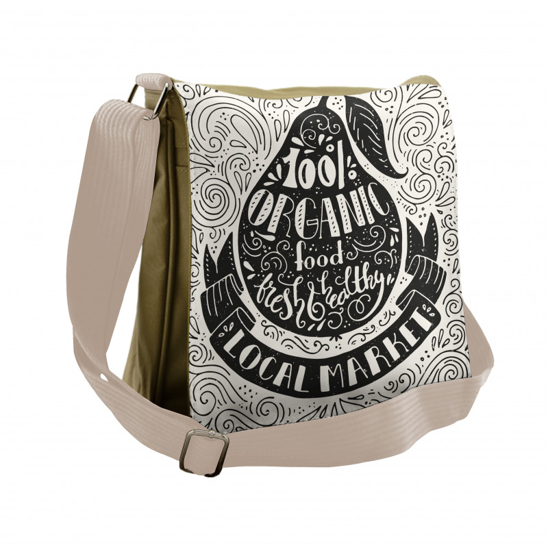 Retro Organic Food Graphic Messenger Bag