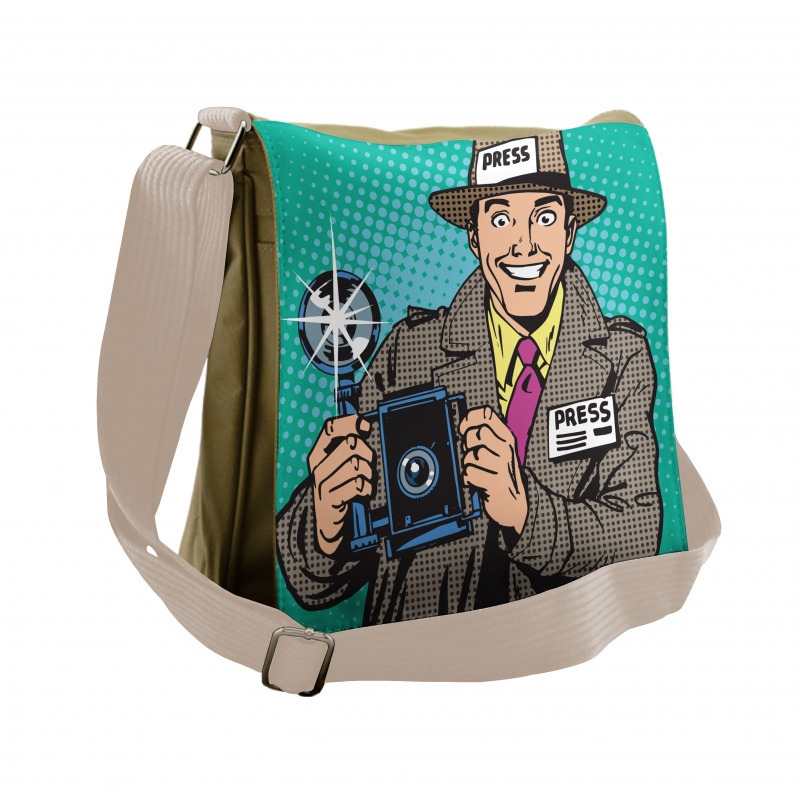 Press Reporter Pop Art Messenger Bag