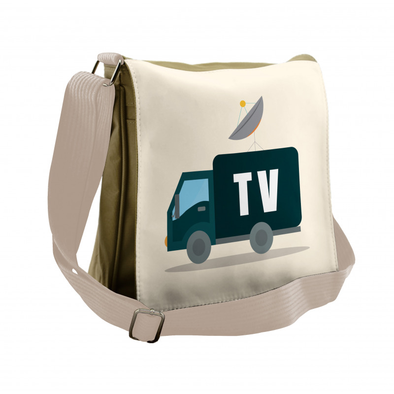 News Media Media Truck Messenger Bag