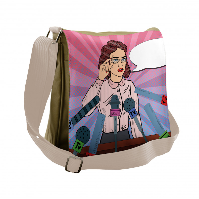 Politician Woman Press Messenger Bag