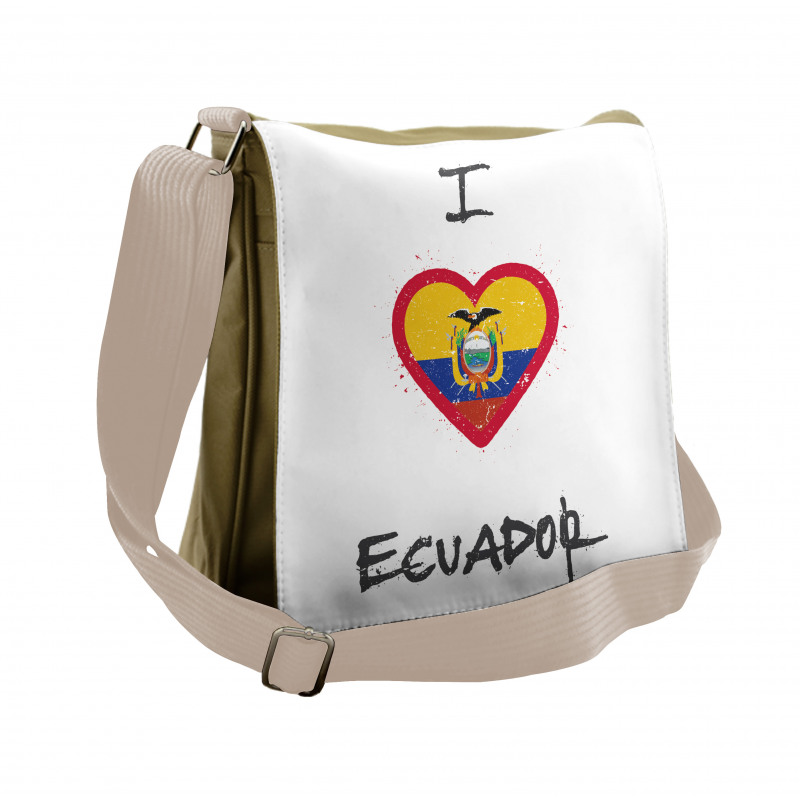 I Love Ecuador Heart Flag Messenger Bag