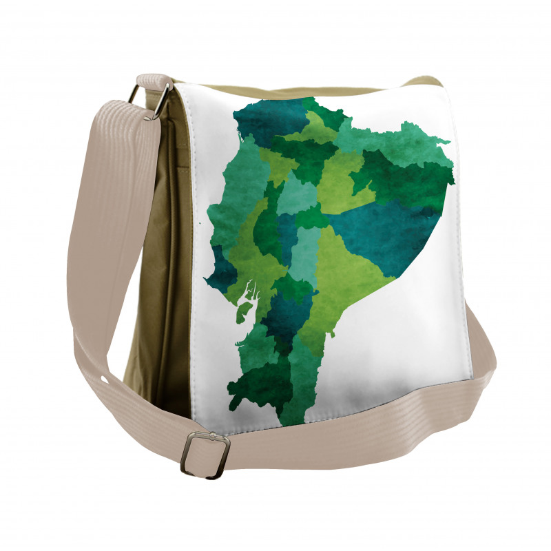 Green Tones Political Map Messenger Bag