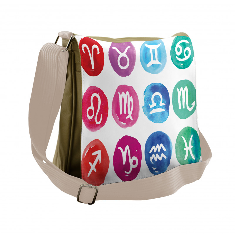 Watercolor Effect Rounds Messenger Bag