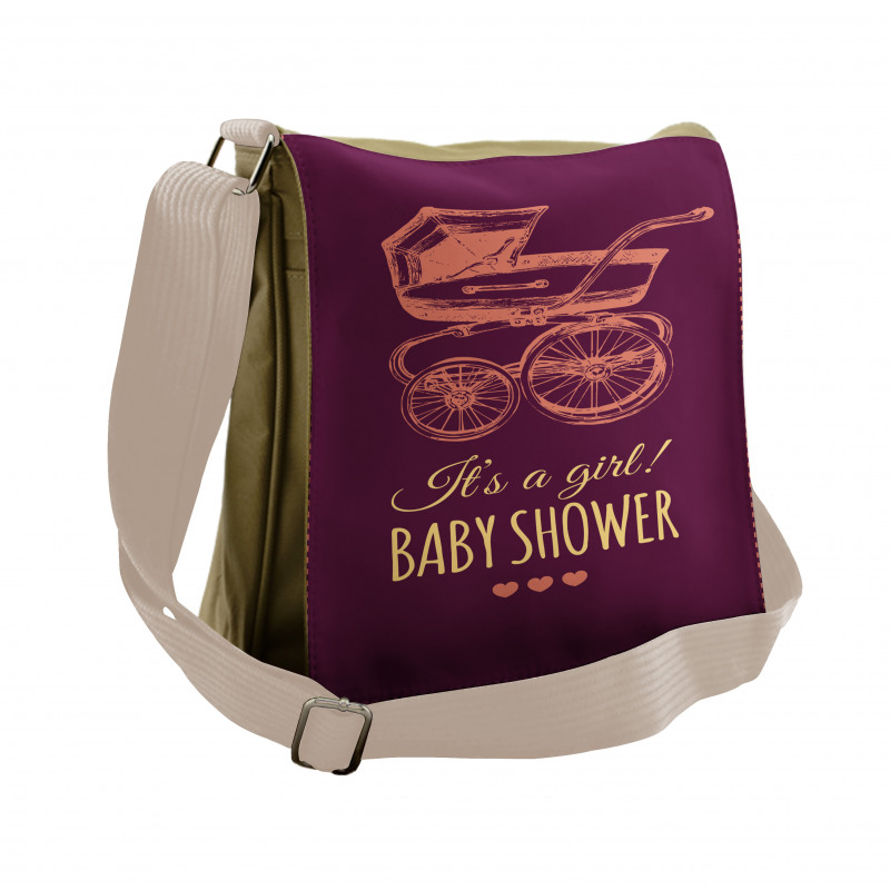 Retro Stroller Girl Messenger Bag