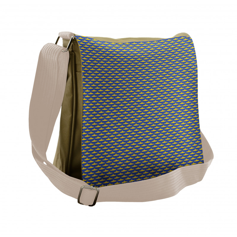 Pictogram Pattern Ocean Messenger Bag