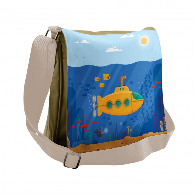 Cartoon Underwater Life Messenger Bag