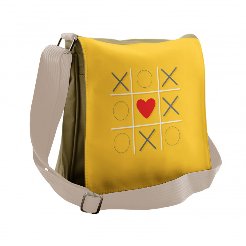 Tic Tac Toe Inspired Love Win Messenger Bag