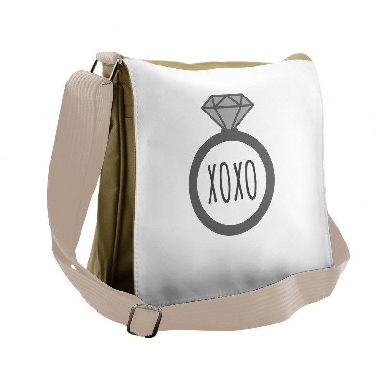 Wedding Ring Proposal Kisses Messenger Bag