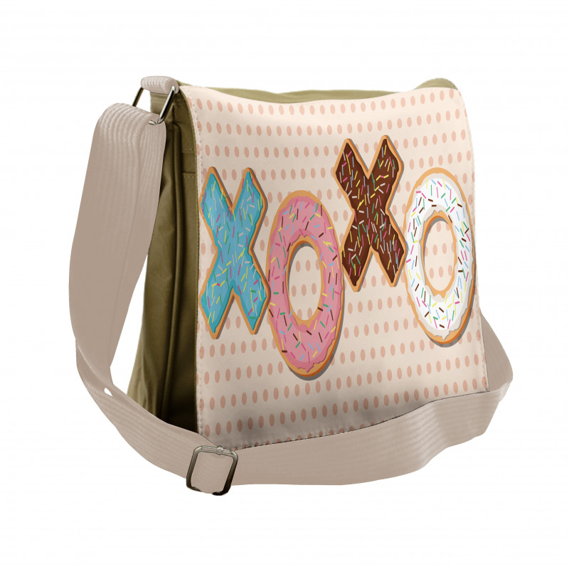 Delicious Donuts Polka Dots Messenger Bag