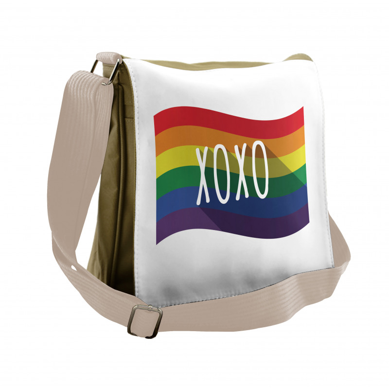 Waving Rainbow Flag Acronym Messenger Bag