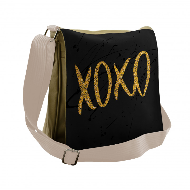 Romance Love Kisses Dark Print Messenger Bag