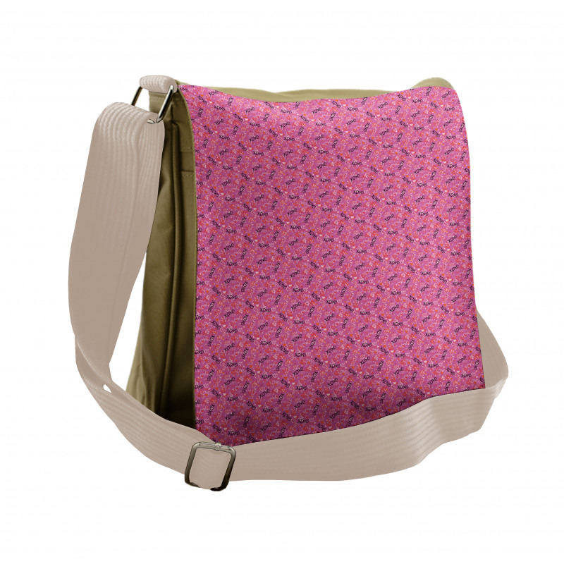 Energetic Hearts Kisses Love Messenger Bag