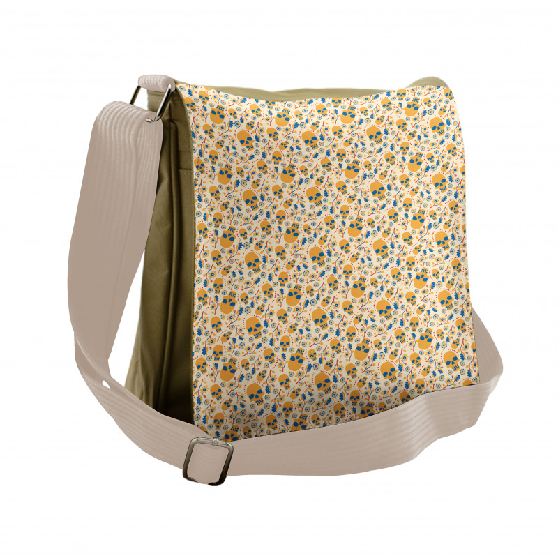 Colorful Floral Gothic Item Messenger Bag