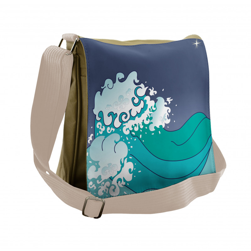 Ocean Curl Sea Waves Messenger Bag