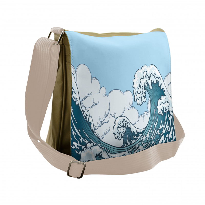 Tsunami Wave Scene Messenger Bag