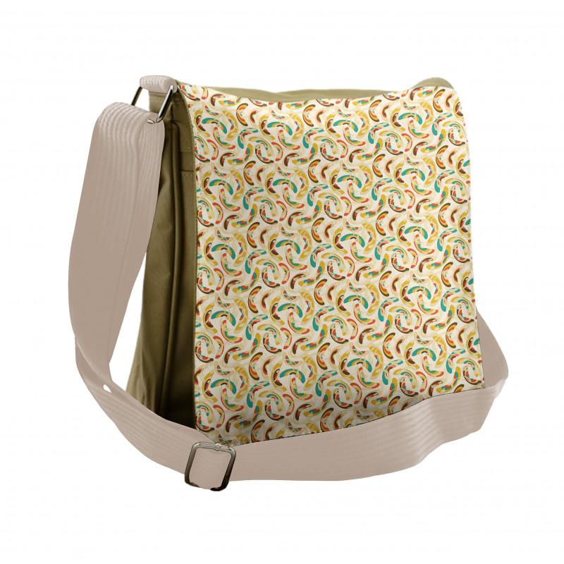 Swirls Ellipses Filigree Messenger Bag