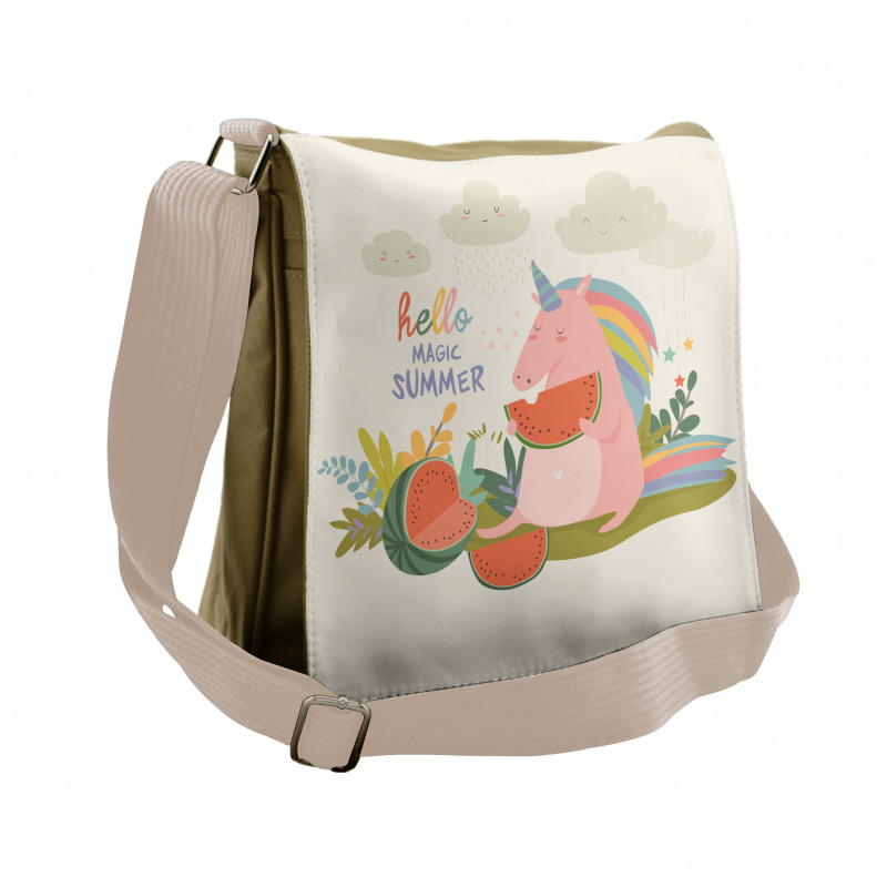 Summer Unicorn Watermelon Messenger Bag