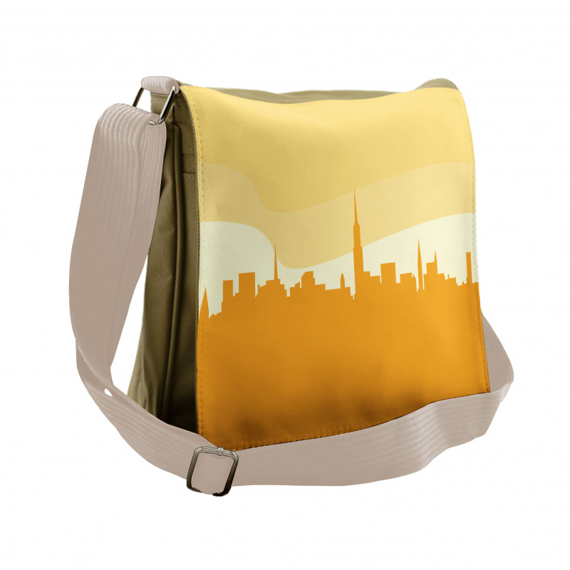 Panoramic Silhouette Cityscape Messenger Bag