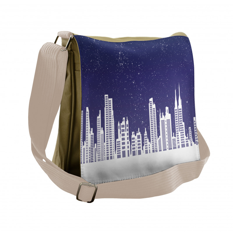 New York Skyline Starry Night Messenger Bag