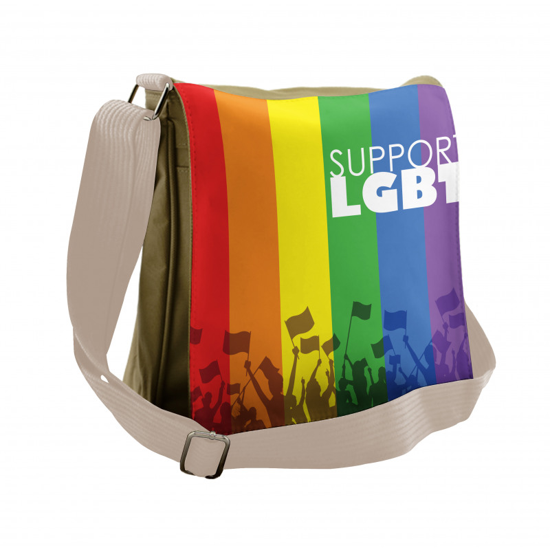 Support LGBT Celebration Flag Messenger Bag