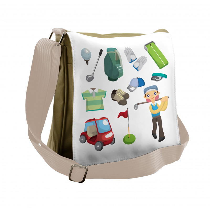 Ball Sports Equipment Cartoon Messenger Bag