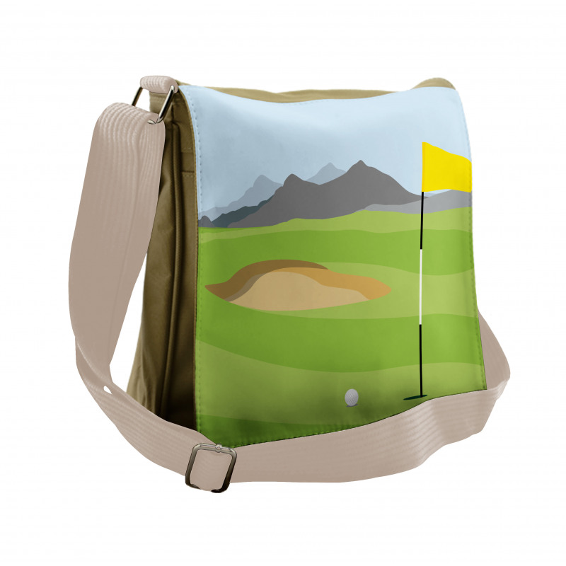 Teeing Box and Flag Golf Field Messenger Bag