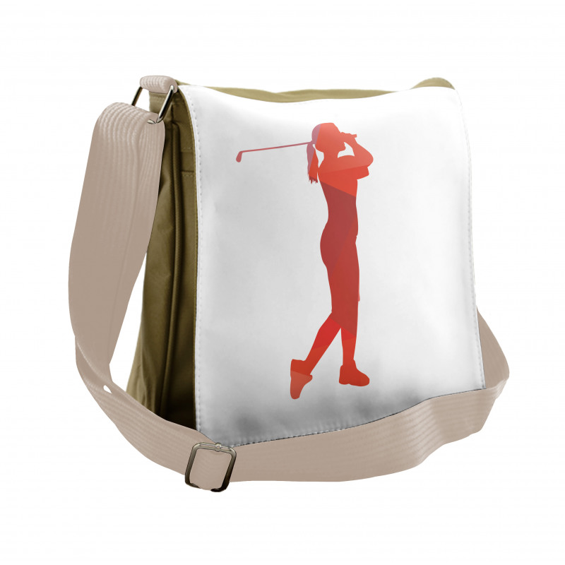 Silhouette of a Woman Player Messenger Bag