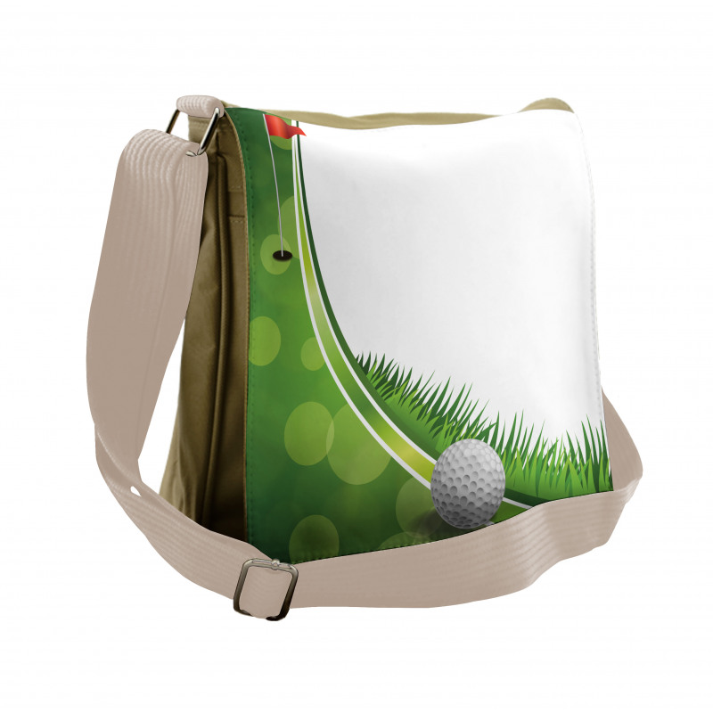 Tee Box with Flag Abstract Messenger Bag