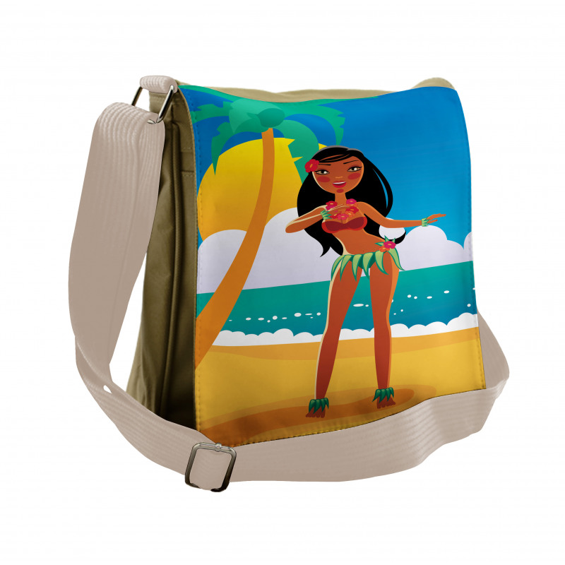 Hawaiian Woman Dancing Messenger Bag