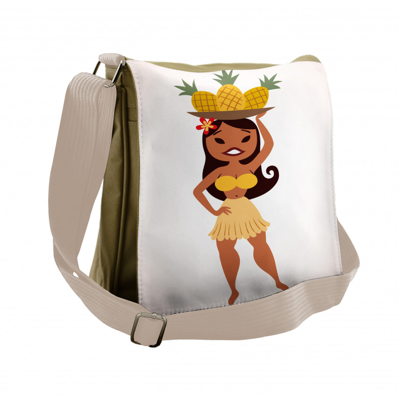 Tropical Girl Pineapples Messenger Bag