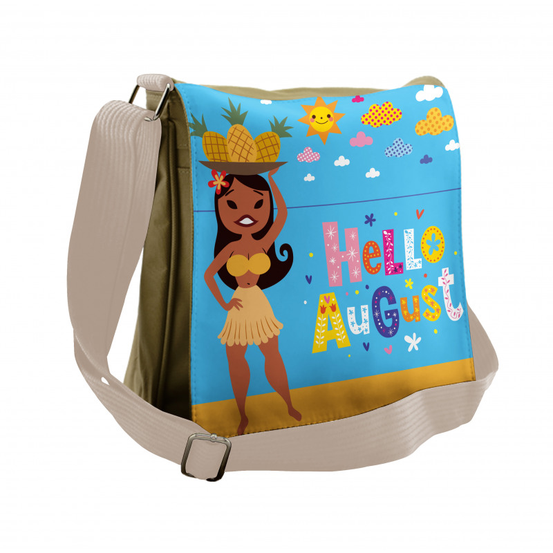 Hello August Text Sun Messenger Bag