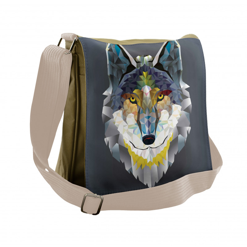 Wolf Coyote Portrait Art Messenger Bag