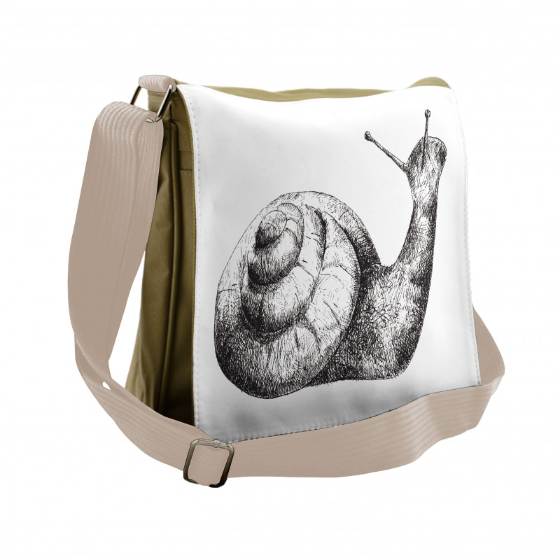 Hand Drawn Slug Sketch Design Messenger Bag