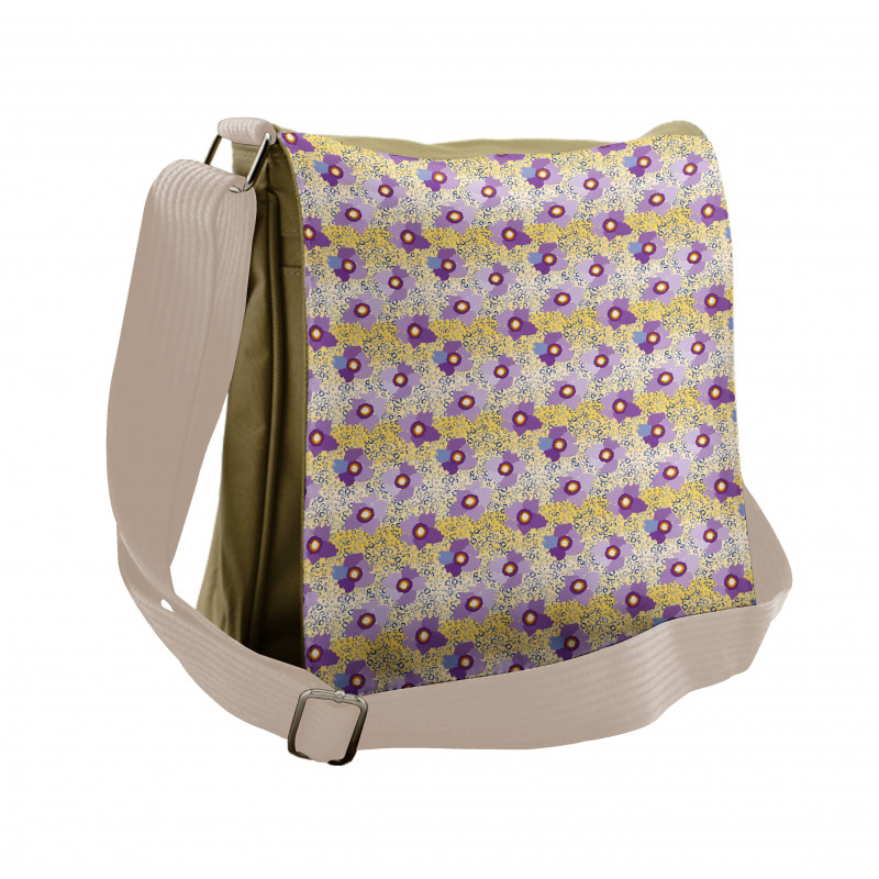 Vibrant Abstract Flowers Messenger Bag