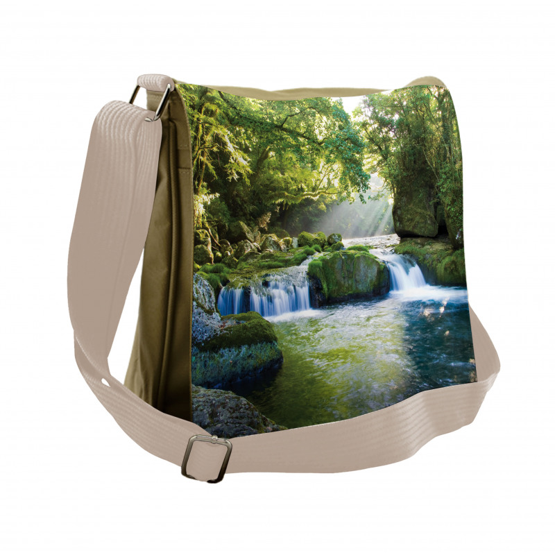 Foliage Misty Mountains Messenger Bag