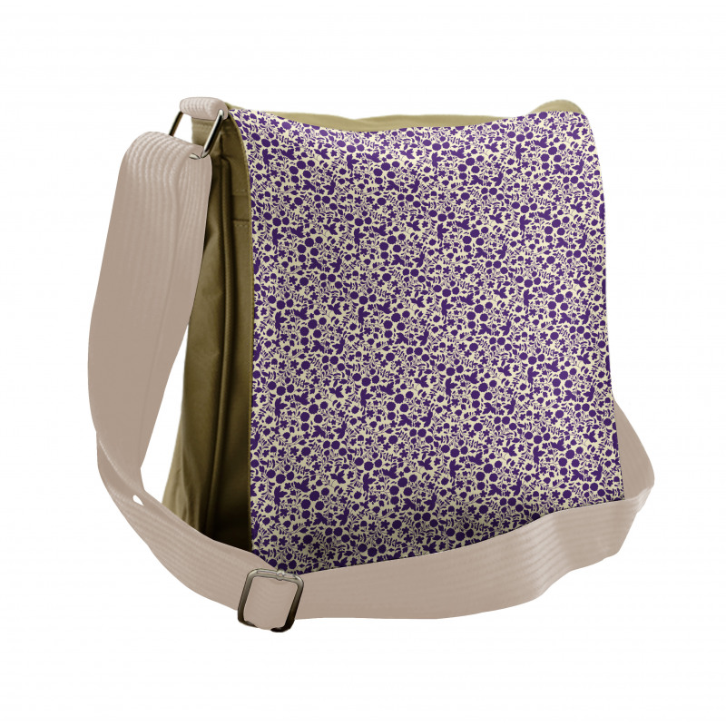 Raspberries Flowers Drops Messenger Bag