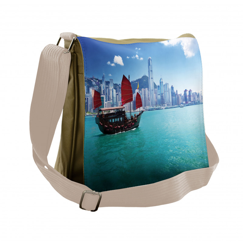 Hong Kong Harbour Boat Messenger Bag