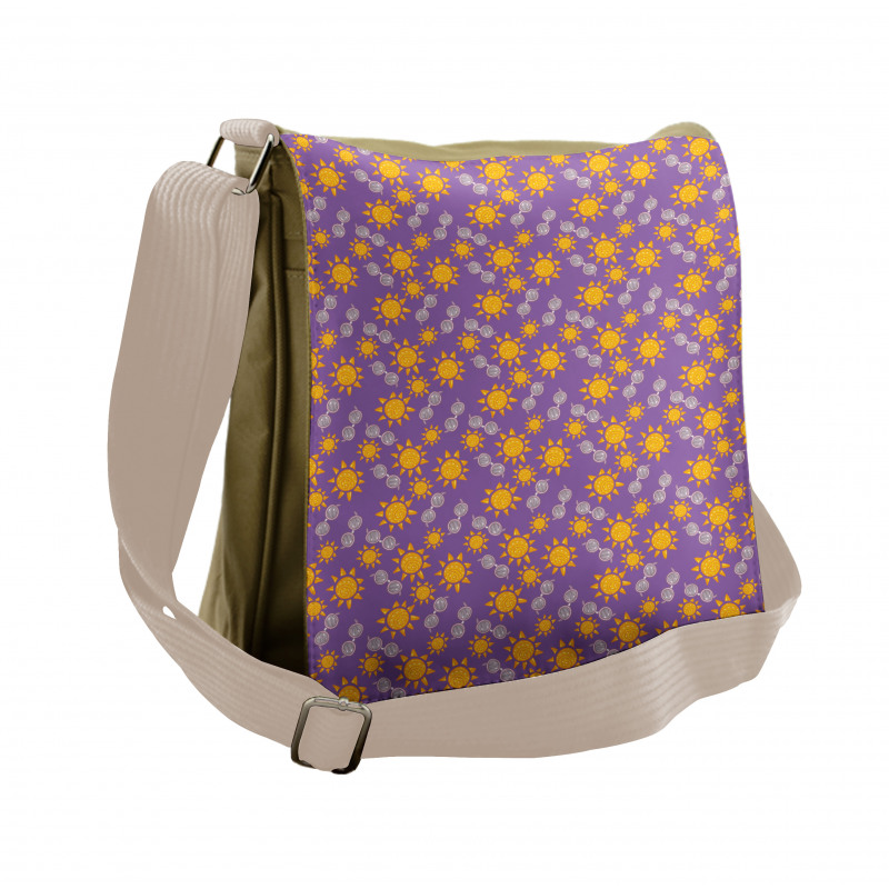 Sun and Sunglasses Pattern Messenger Bag