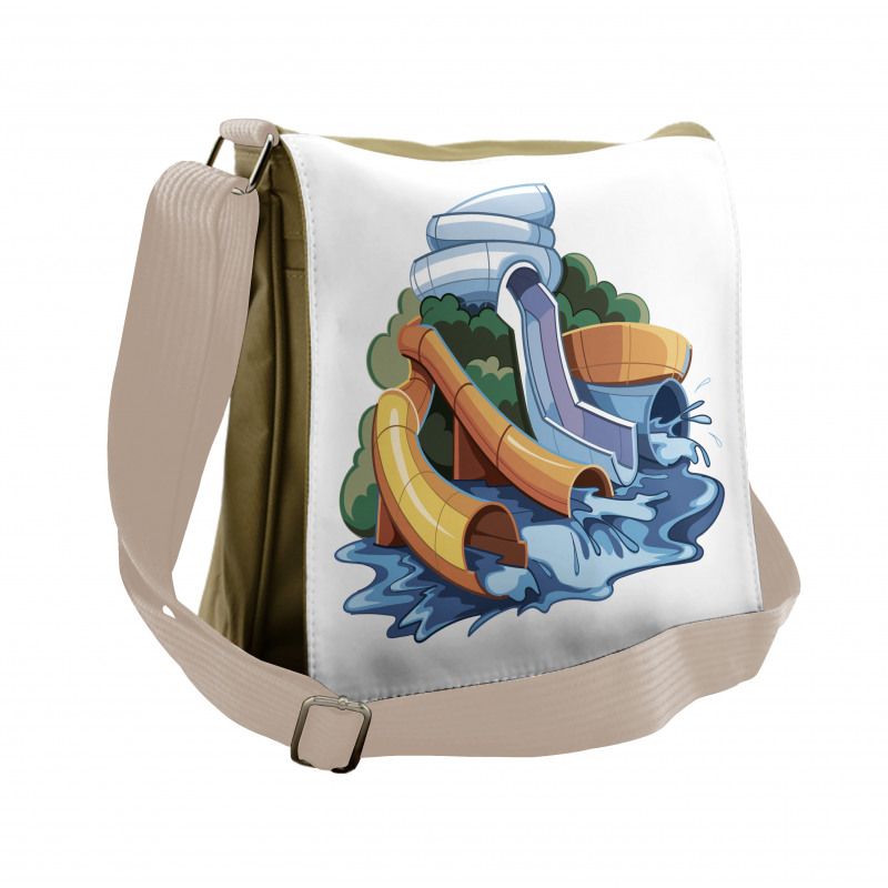 Aqua Park Water Slides Messenger Bag