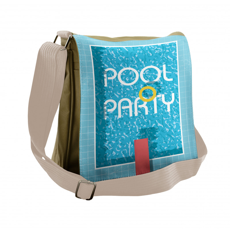 Retro Art Swimming Pool Messenger Bag