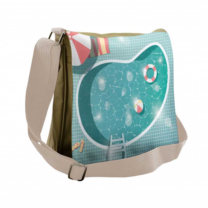 Aerial Poolside Image Messenger Bag