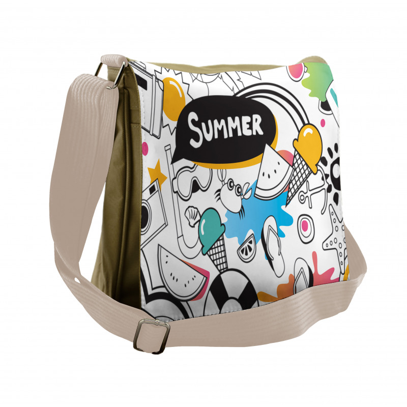 Summer Items Pictogram Messenger Bag