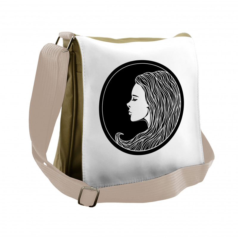 Art Nouveau Sad Girl Messenger Bag