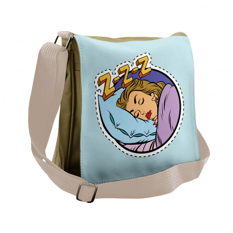 Comic Book Sleeping Girl Messenger Bag