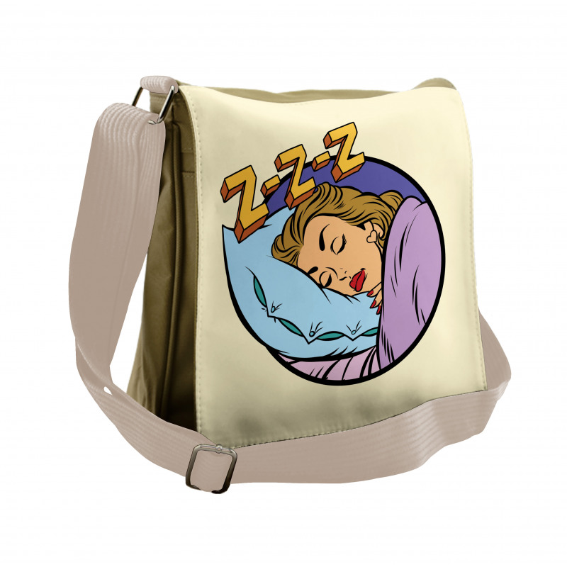 Beauty Sleeping Woman Pop Art Messenger Bag