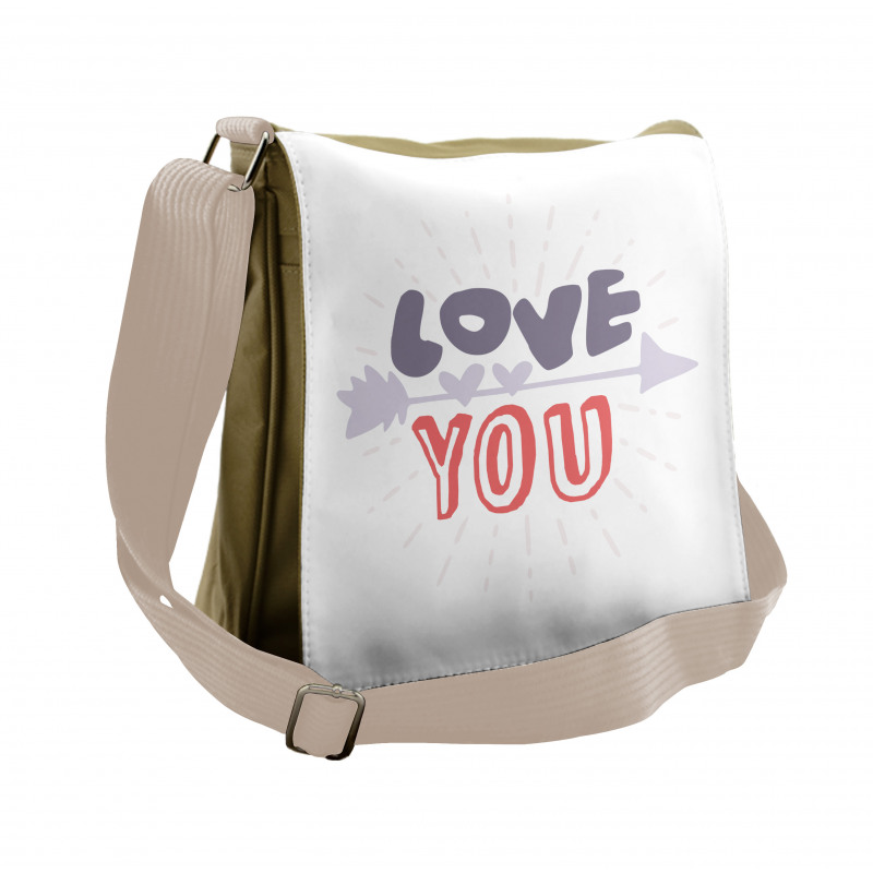 Valentines Day Theme Words Messenger Bag