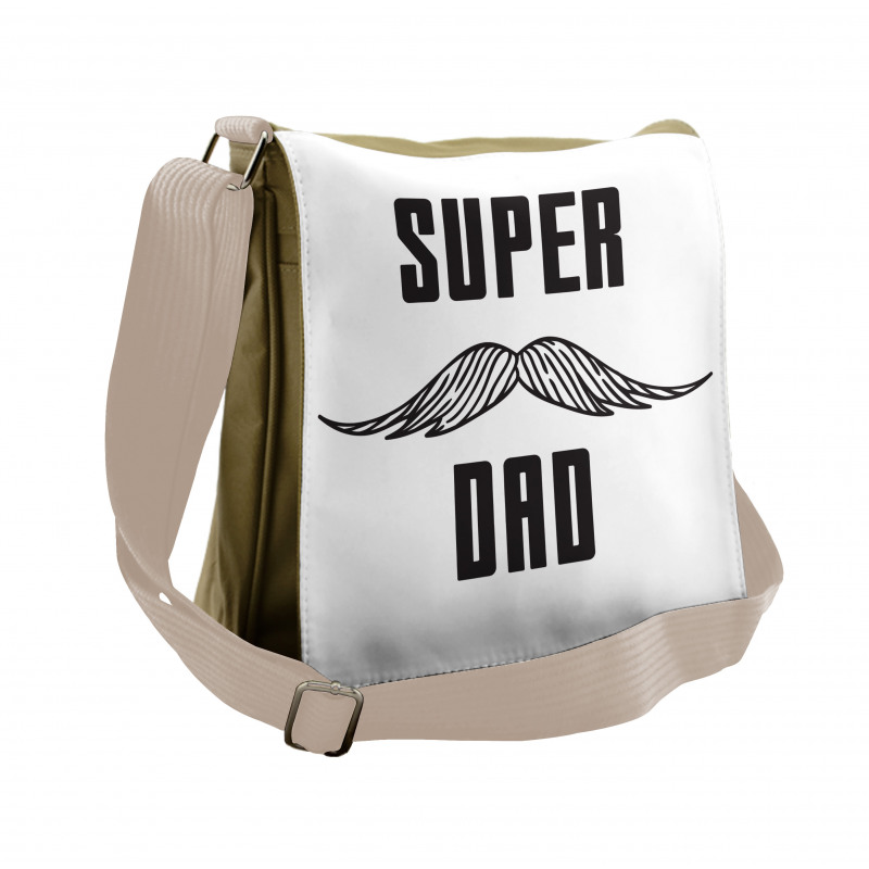 Super Dad with Mustache Messenger Bag