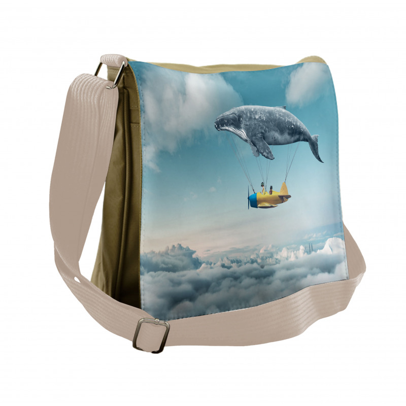 Dreamy View Whale Clouds Messenger Bag